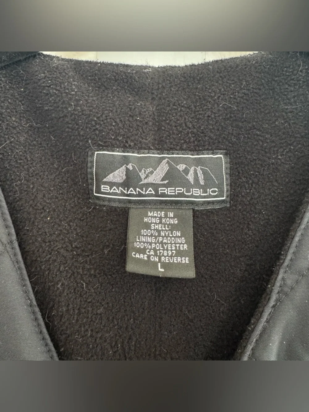 Vintage Banana Republic Quilted Vest Black Nylon Utility Adjustable Belt Unisex